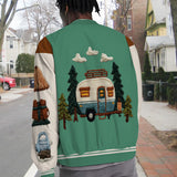 Camping Is My Happy Place - Personalized Camping Varsity Jacket