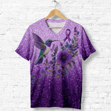 Alzheimer’s Awareness Month - Personalized Alzheimer Awareness Fully Printed V-Neck T-Shirt