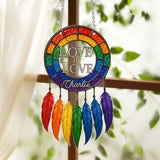 Love Is Love - Personalized LGBT Support Window Hanging Suncatcher Ornament