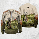 Coolest Golfer - Personalized Golf Men Zip-Up Sweatshirt