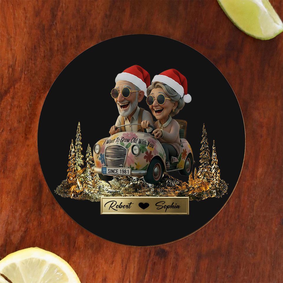 I Want To Grow Old With You - Personalized Couple Whiskey Decanter Set