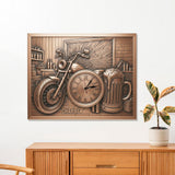 Garage Decoration - Personalized Biker LED Light Wall Clock