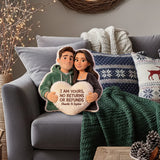 I Am Yours - Personalized Couple Faux Fur Shaped Pillow
