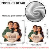 I Am Yours - Personalized Couple Faux Fur Shaped Pillow