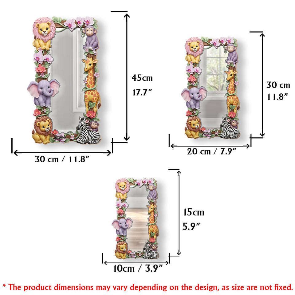 Safari Friends - Personalized Kid Wall Hanging Mirror