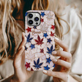 Red White Blue Magic Leaf - Personalized Weed Full Print Phone Case