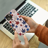 Red White Blue Magic Leaf - Personalized Weed Full Print Phone Case