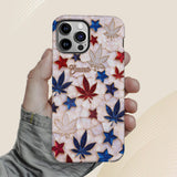 Red White Blue Magic Leaf - Personalized Weed Full Print Phone Case