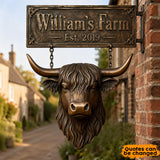 Happy Farm - Personalized Farmer Wooden Wall Mount Sign