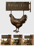 Happy Farm - Personalized Farmer Wooden Wall Mount Sign