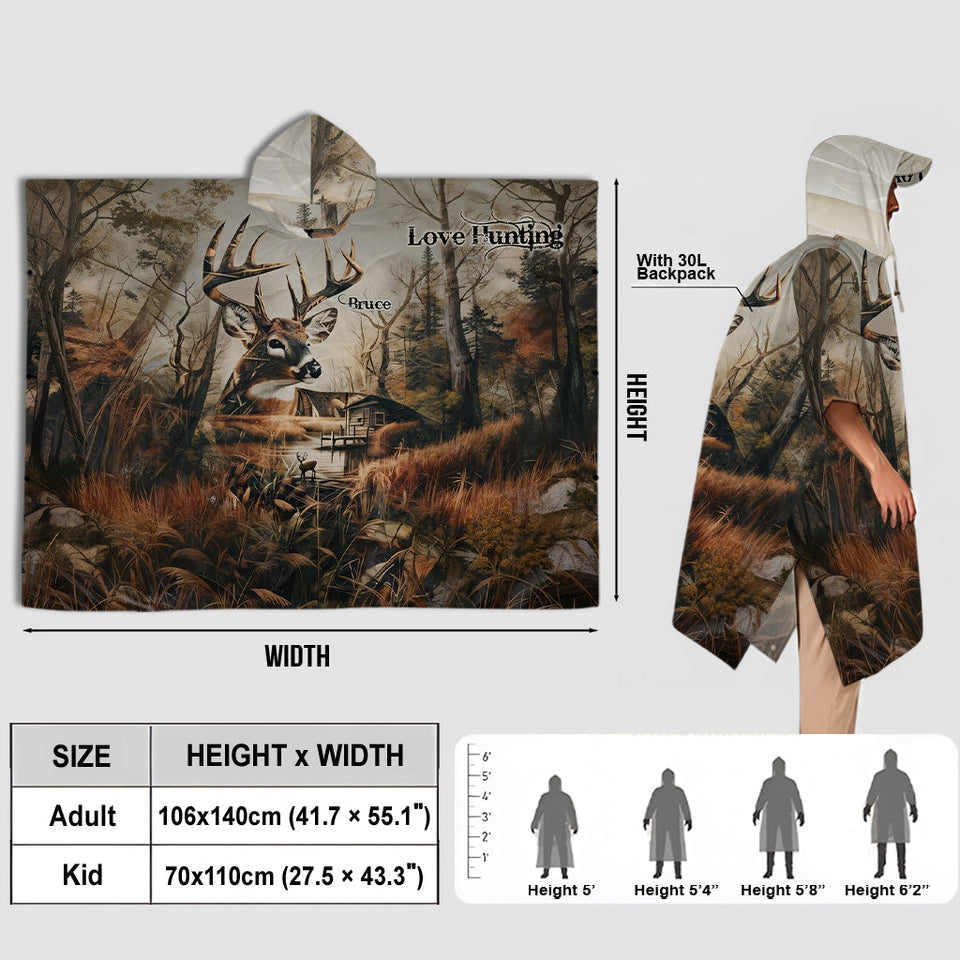 Deer Hunting Season - Personalized Hunting Rain Poncho Coat
