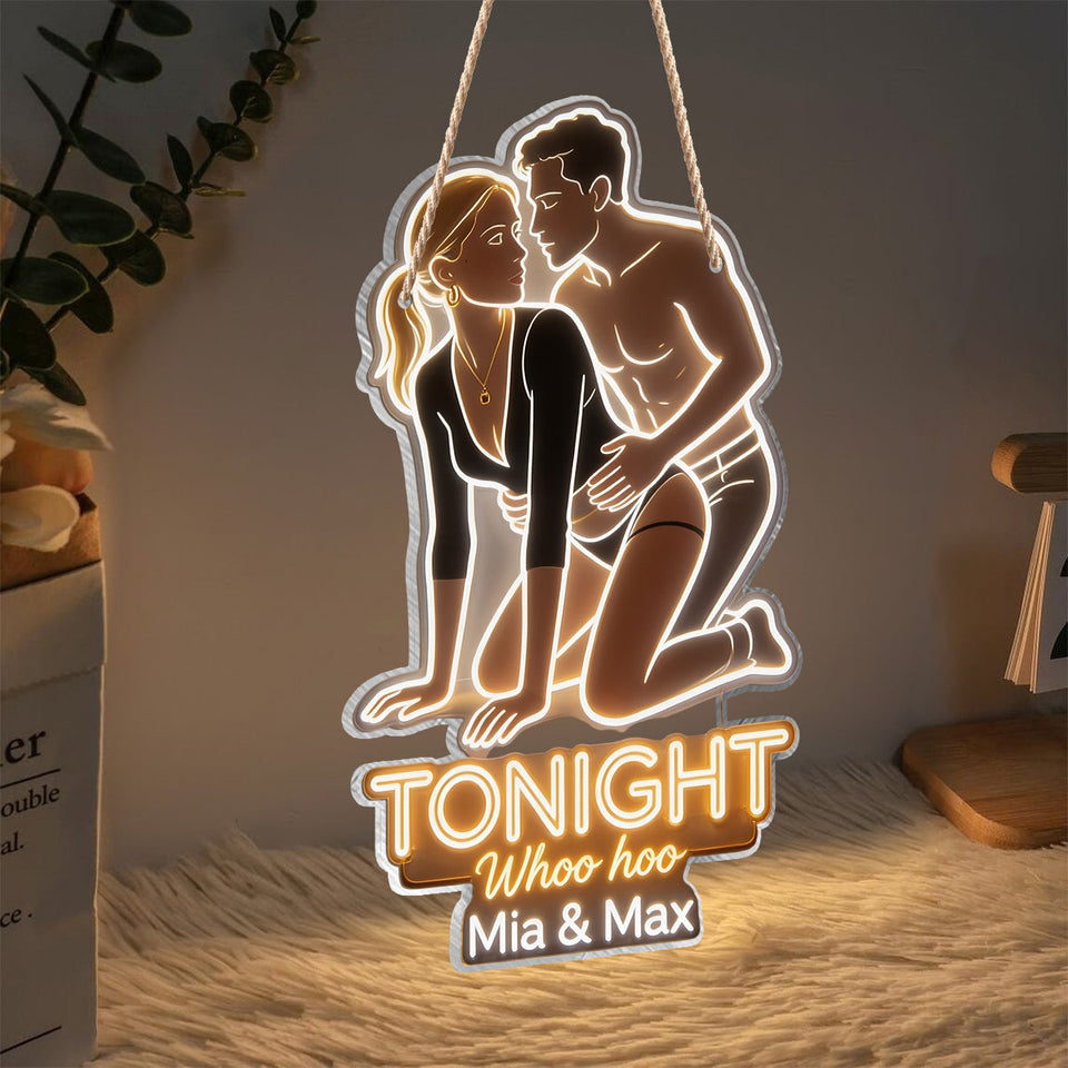 Not Tonight - Spicy Couple LED Light Acrylic Sign