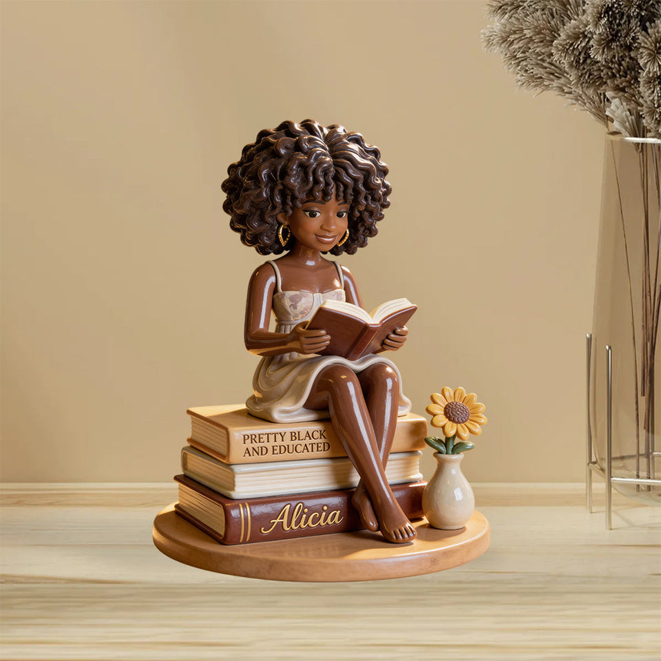 Pretty Black And Educated - Personalized African American Custom Shaped Acrylic Plaque