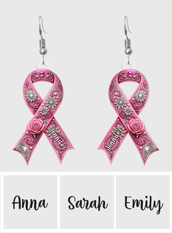 Sensibilisation au cancer du sein - Boucles d'oreilles personnalisées pour la sensibilisation au cancer du sein