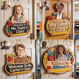 Welcome to Teacher Class - Personalized Teacher 2 Layered Wood Sign / Wood Plaque