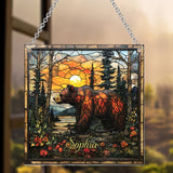 Forest Bear - Personalized Bear Window Hanging Suncatcher Ornament