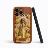 Custom Any Photo Unique Birth Flower - Personalized Self Love Leather Phone Case