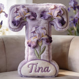 Any Photo Birth Flower Initial Name Letter - Personalized Self Love Premium Faux Fur Pillow