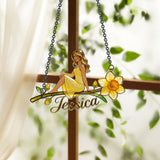 Custom Any Photo Birth Flower - Personalized Self Love Window Hanging Suncatcher Ornament