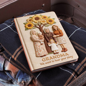 Any Photo I Want To Hear Your Story Perfect Gift For Mom, Grandma - Personalized Mother Leather Journal