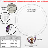 Any Photo Love My Pet Custom Flower - Personalized Dog Shaped Metal Pendant Necklace