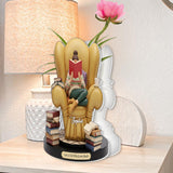 Just A Girl Who Loves Books - Personalized Book Custom Shape Acrylic Flower Vase