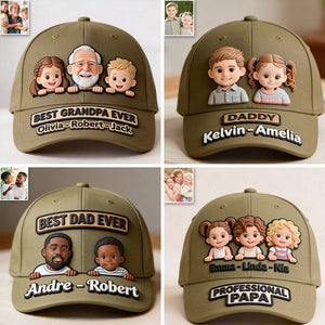 Dad Grandpa Gift Custom From Photo - Personalized Father Classic Cap