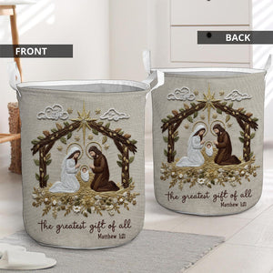 The Greatest Gift Of All Nativity Scene Holy Night - Christian Storage Basket