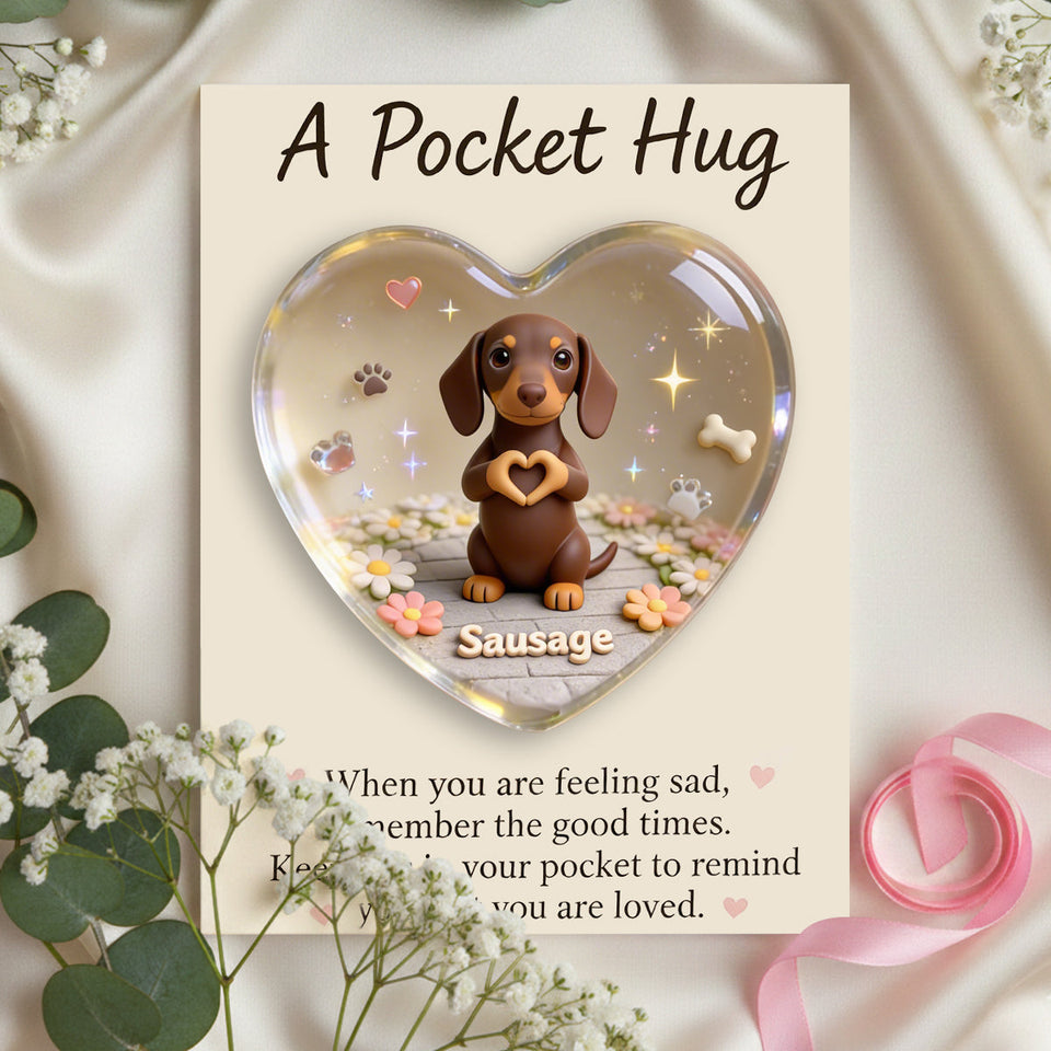 Pet Owner Keepsake Gift - Personalized Dog Pocket Hug Card