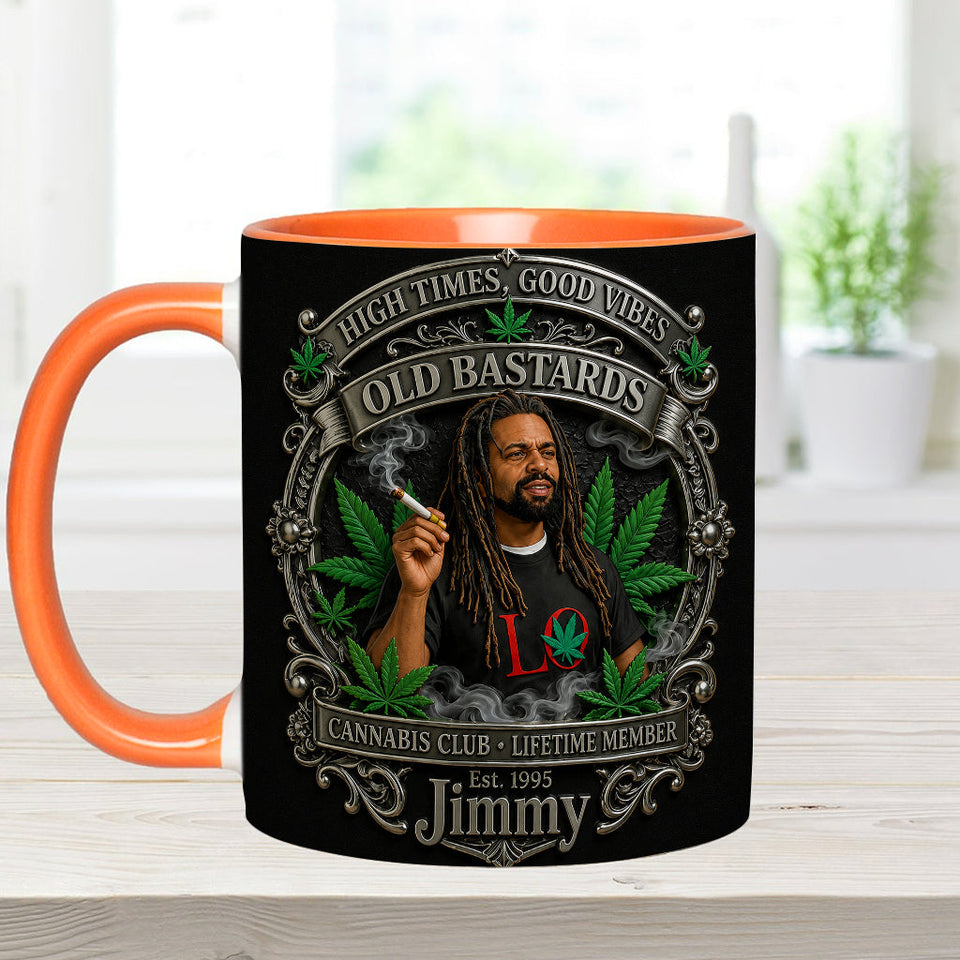 Old Bastards Cannabis Club LifeTime Member - Personalized Weed Accent Mug & Coaster
