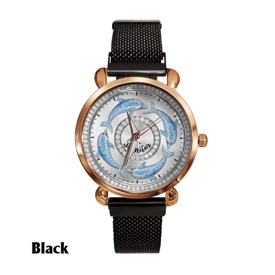 Love Dolphins - Personalized Dolphin Women Hand Watch