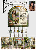 Garden Is My Happy Place - Personalized Gardening Wind Chime With Charm