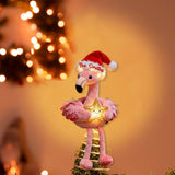 Pink Christmas - Personalized Flamingo LED Light Tree Topper