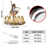 Ballerina & Floral - Personalized Ballet Acrylic LED Night Light