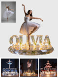 Ballerina & Floral - Personalized Ballet Acrylic LED Night Light