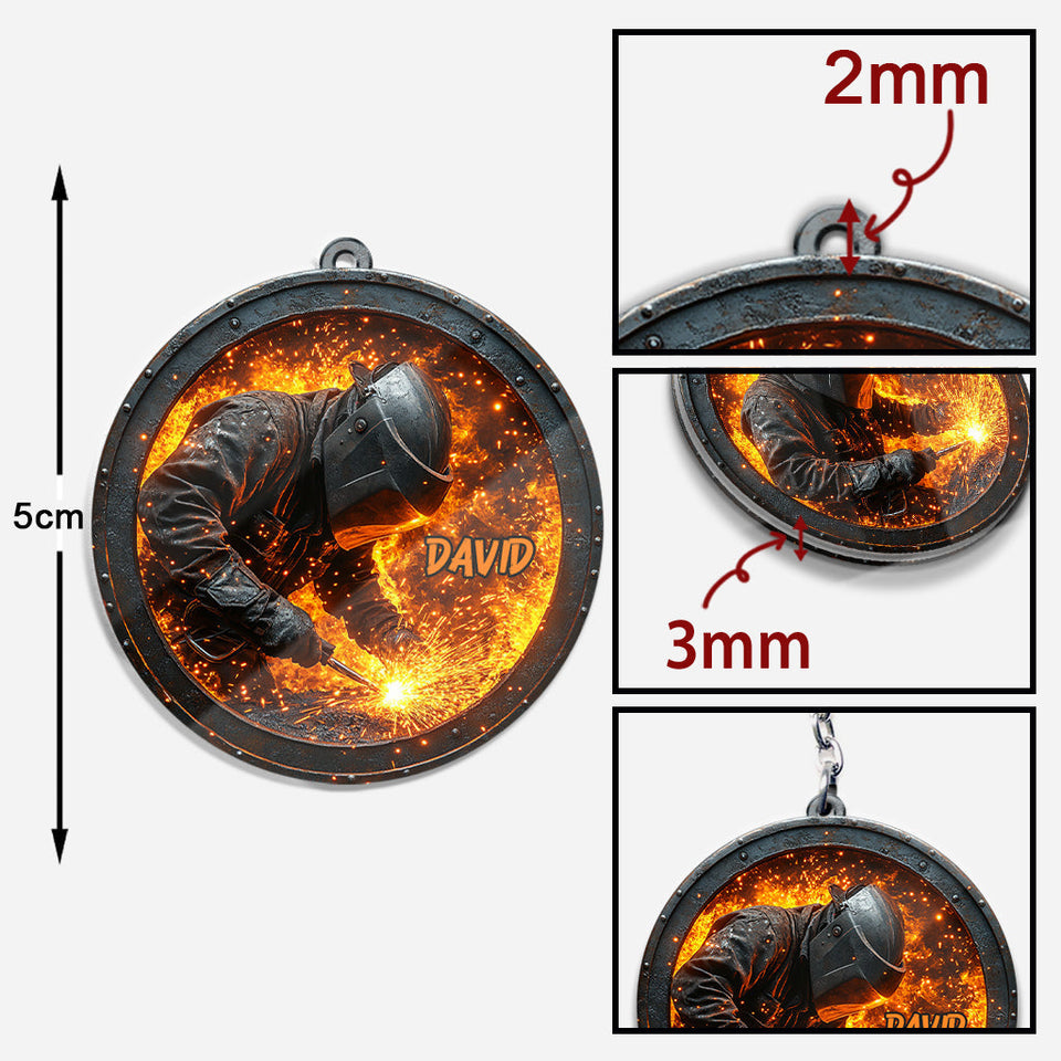 Gift For Welder Man - Personalized Welder Keychain