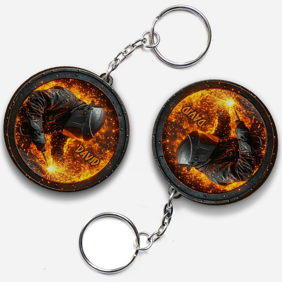 Gift For Welder Man - Personalized Welder Keychain