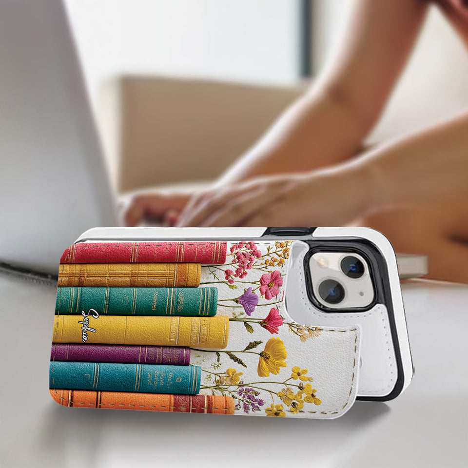 Vintage Flower Book - Personalized Book Foldable Wallet Phone Case