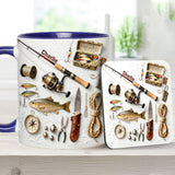 Love Fishing - Personalized Fishing Accent Mug & Coaster