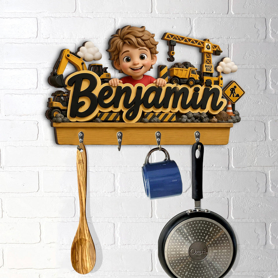 Unique Custom Name Gift For Kids - Personalized Kid Custom Shaped Hanging Rack