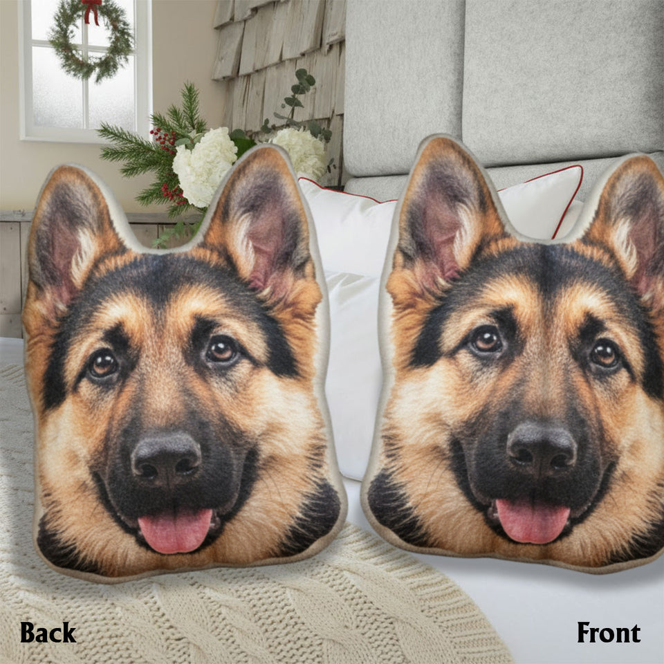 Your Dog's Face - Personalized Dog Faux Fur Shaped Pillow