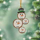 Custom Snowman Christmas - Personalized Family Ornament