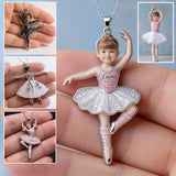 Love Ballet - Personalized Ballet Shaped Metal Pendant Necklace