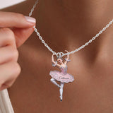 Love Ballet - Personalized Ballet Shaped Metal Pendant Necklace