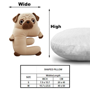 Cute Pug - Personalized Dog Shaped Pillow