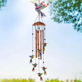 Beautiful Hummingbirds - Personalized Hummingbird Wind Chime With Charms