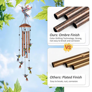 Beautiful Hummingbirds - Personalized Hummingbird Wind Chime With Charms