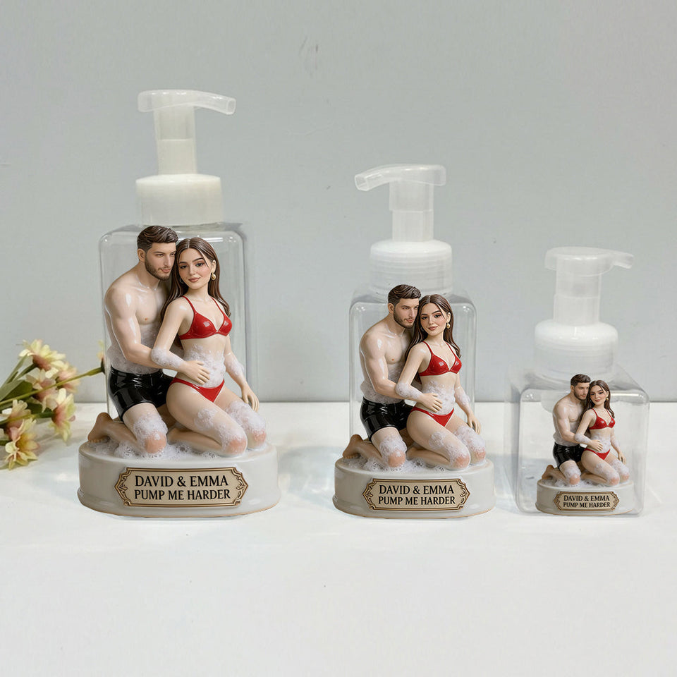 Any Photo Funny Couple Gift - Personalized Spicy Couple Pump Dispenser
