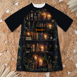 Just A Girl Who Loves Books - Personalized Book Sleep T-shirt Dress