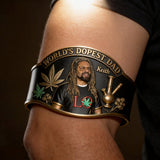World's Dopest Dad - Personalized Weed Shaped Cuff Bracelet